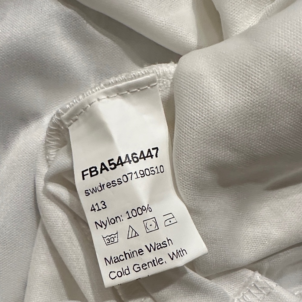 White Lace shift mini Dress with pompom ricrac details size small - Picture 11 of 13